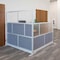 Luxor Expanse Modular Wall Room Divider System - Silver Frame - 70" x 48" Add-On Wall MW-7048-XFCG - alternate 3